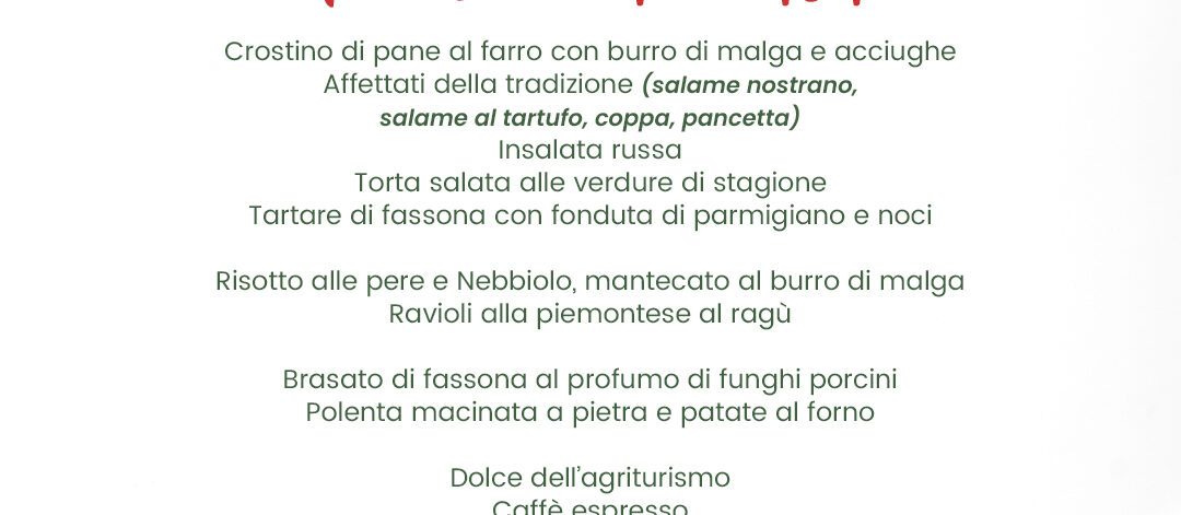 Menu dell’Immacolata 2026