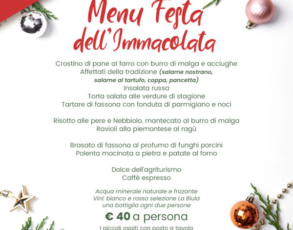 Menu dell’Immacolata 2026